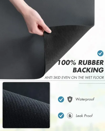 Miniatura 5 de AMOAMI Tapete de café absorbente con parte trasera de goma para secar platos para encimera de cocina, accesorios de bar para debajo de la cafetera
