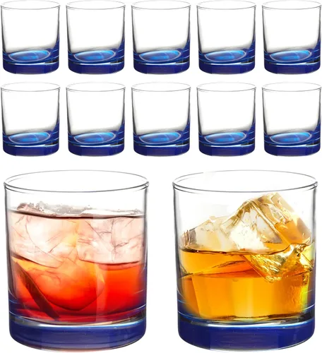 Miniatura 20 de DISCOUNT PROMOS Lexington Rocks Vaso de Whiskey 10.5 oz, Juego de 12, Paquete a Granel - Perfecto para Scotch, Bourbon, Whiskey, Cóctel - Negro