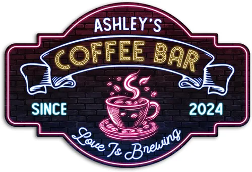 Miniatura 8 de THUYPT Letrero de Café Personalizado, Placa de Letrero de Café de Madera para Colgar en la Pared Decoraciones de Bar de Café, Estación de Café