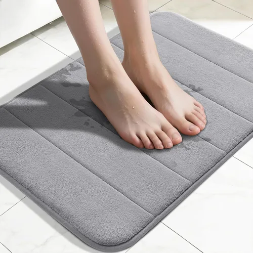 Miniatura 18 de Yimobra Tapete de baño de espuma viscoelástica, súper suave, absorbente, antideslizante, de secado rápido, lavable a máquina, tapete para bañera