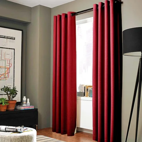 Miniatura 3 de Gorgeous Home - Panel de cortina de ventana de lino K92 de 1 pieza, liso, con ojales de bronce, 3 capas de forro de espuma, 100% térmica