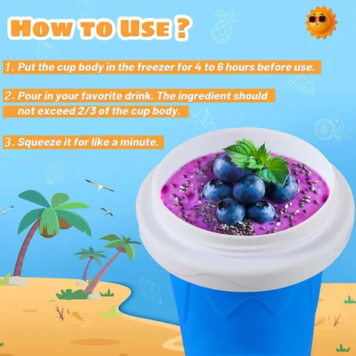 Miniatura 4 de REGNBUE Slushy Maker - Vaso mágico para hacer jugo, leche, yogur, helado, taza refrescante con tapa y popote para niños, amigos, familia