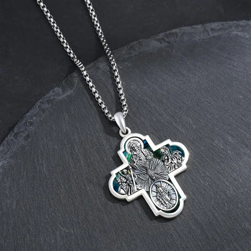 Miniatura 165 de Collar de plata de ley 925 con medalla de San Patrón, colgante de protección católica, amuleto, joyería religiosa para hombres y mujeres