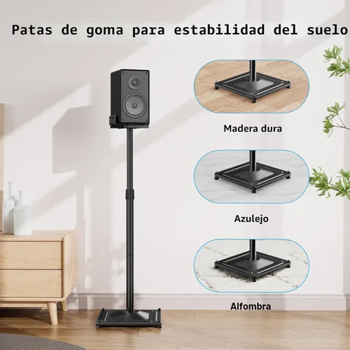 Miniatura 5 de PERLESMITH Soportes universales para altavoces de sonido envolvente, altura ajustable que se extiende de 33.3 a 45.1 pulgadas, soporte de altavoz