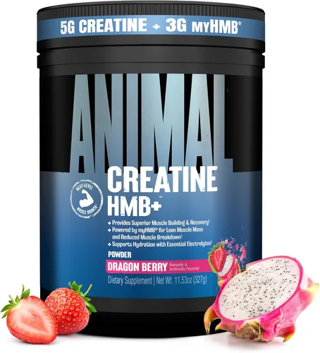 Miniatura 11 de Animal Creatina HMB en polvo – 0.11 oz myHMB + 0.18 oz de creatina con electrolitos para recuperación y energía diaria – Power Punch (3) y Dragon