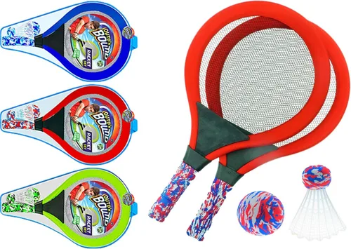 Juego de bádminton con 2 raquetas, pelota de playa y Birdie - Colores surtidos - Raqueta de tenis ligera Juegos al aire libre Juego de juguetes de