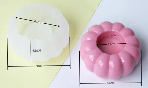 Miniatura 2 de Moldes de silicona para tarro de vela, moldes de hormigón de silicona de calabaza para hacer yeso epoxi UV, caja de almacenamiento de hormigón
