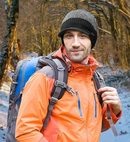Miniatura 7 de Gorro de invierno para hombre con forro polar, con visera