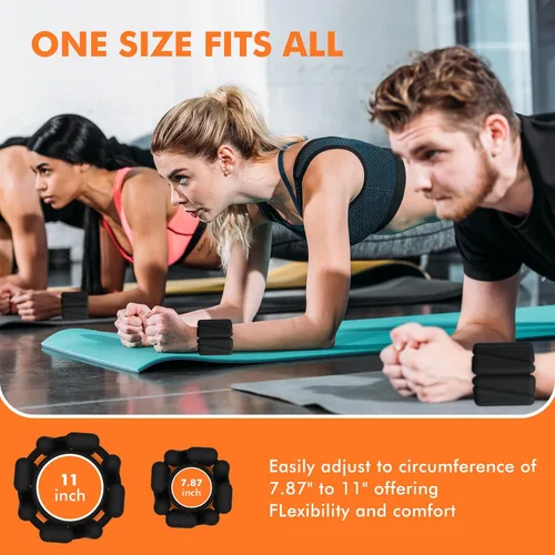 Miniatura 7 de Pesas de muñeca, pesas de tobillo para mujeres y hombres, pulsera ajustable con peso para muñeca para entrenamiento de gimnasio en casa, correr