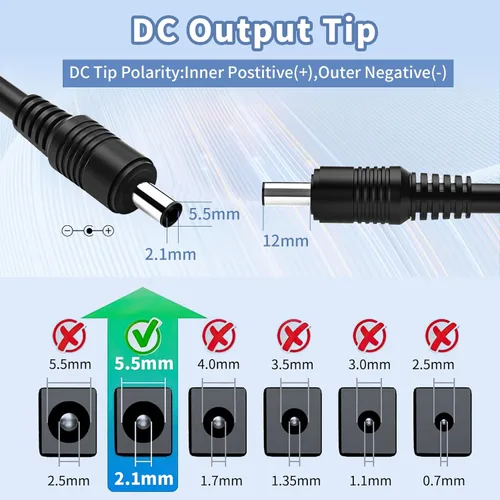 Miniatura 2 de Fuente de alimentación de 12 V 5 A, adaptador AC DC Waysse, convertidor de 100-240 V a transformador de 12 voltios 5 A 5.5x2.1mm para tira de luz