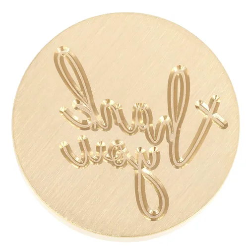 Miniatura 3 de Yoption Sello de cera con texto en inglés "Thank You", sello de cera vintage con cabeza de latón y empuñadura de madera para bodas, fiestas