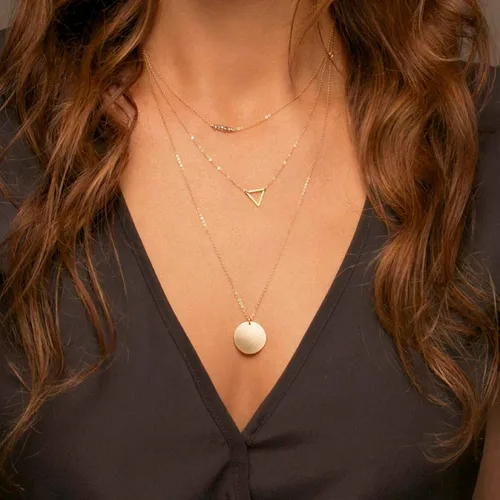 Miniatura 5 de Collner Collar con colgante de corazón de oro de 14 quilates para mujer, delicado collar de estrella, gargantilla de mal de ojo, collar bohemio