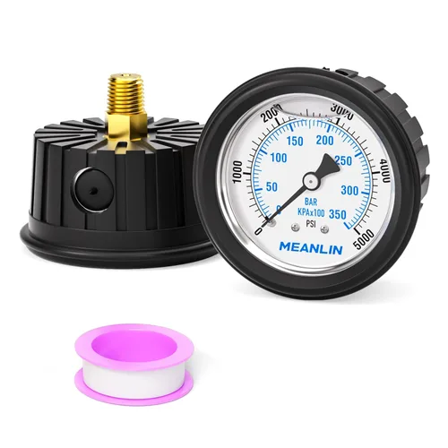 Miniatura 8 de MEANLIN MEASURE - Manómetro de vacío de presión -30inHG~0Psi, esfera con cara de 2.5 pulgadas, NPT de 1/4 de pulgada, manómetro de acero inoxidable