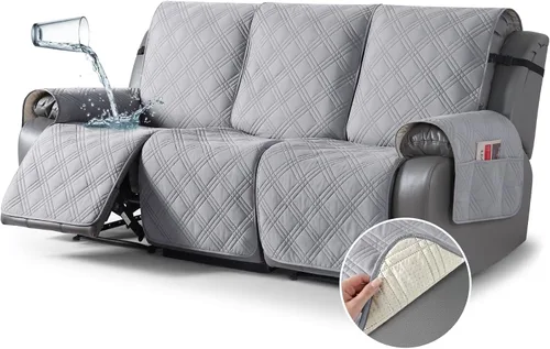 Miniatura 25 de TAOCOCO Fundas para Sillón de Dos Plazas Reclinable 100% Impermeables, Fundas Divididas para Loveseat Reclinable, Funda Antideslizante para Sofá