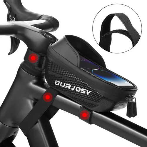 Miniatura 7 de Bolsa impermeable para teléfono de bicicleta, bolsa para manillar de bicicleta con pantalla táctil de TPU y visera solar, bolsa para marco