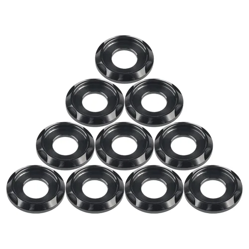 Miniatura 15 de Arandela de titanio M5 M6 M8 M10 arandela espaciadora para motocicleta automóvil decorativa paquete de 10 (M5, negro)