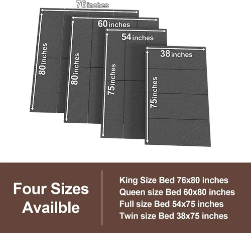 Miniatura 3 de Caja de resorte plegable, transpirable, minimiza el ruido, resistente a la humedad, soporte de cama de perfil bajo, cama doble grande de 0.394 in