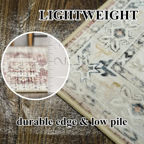 Miniatura 4 de RUUGME Alfombra Pasillera Lavable 2'6x12 - Alfombra de Pasillo con Respaldo Antideslizante Alfombras Resistentes a Manchas para Sala de Estar
