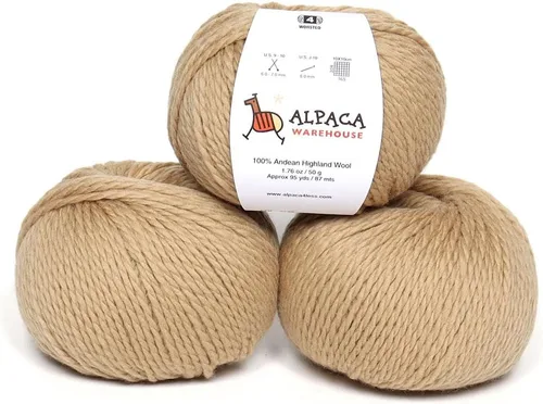 Miniatura 21 de Hilo 100% Lana Highland - Procedencia Directa de Perú - Celestialmente Suave y Perfecto para Tejer y Ganchillo (Blanco Alabastro, Estambre)