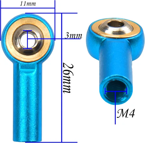 Miniatura 6 de Paquete de 12 soportes de aluminio Vgoohobby M4 para barra de acoplamiento, rótula CW 1.024 in, compatible con Axial Redcat HPI Traxxas HSP 1/10 RC