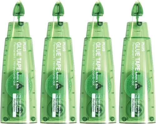 Plus Corporation Cinta adhesiva Tg-724R - Adhesivo de 3/16 pulgadas de ancho, paquete de 4 (60-382)