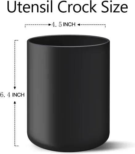 Miniatura 6 de LATCHHOOK Soporte para utensilios de cocina negro mate para encimera de cocina, soporte de utensilios de cocina de cerámica para encimera, fácil
