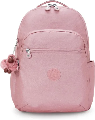 Miniatura 56 de Kipling Seoul - Mochila grande metálica para portátil de 15 pulgadas, Agua (Aqua Flowers)