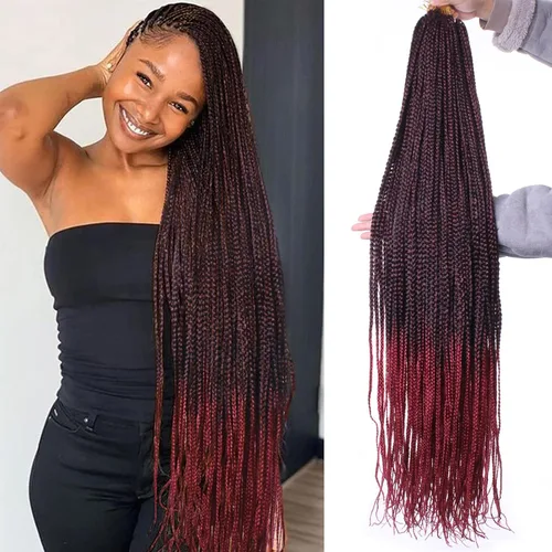 Miniatura 29 de XTREND 10 Pulgadas 6 Paquetes Trenzas de Caja de Ganchillo Cabello Pre-anudado Sin Nudos Bobo Trenzas de Caja 3X Extensiones de Cabello Trenzado 1b#