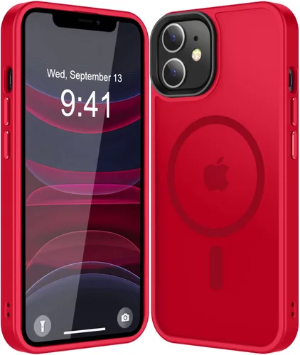 Miniatura 198 de Fuerte magnético para iPhone 11, compatible con Magsafe, [resistente a caídas de 13 pies] Funda trasera translúcida mate con sensación de piel