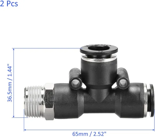 Miniatura 3 de M METERXITY Paquete de 2 accesorios de bloqueo de rosca macho NPT 3/8 – Unión de mamparo en camiseta, accesorios de empuje para conectar, aplicar al