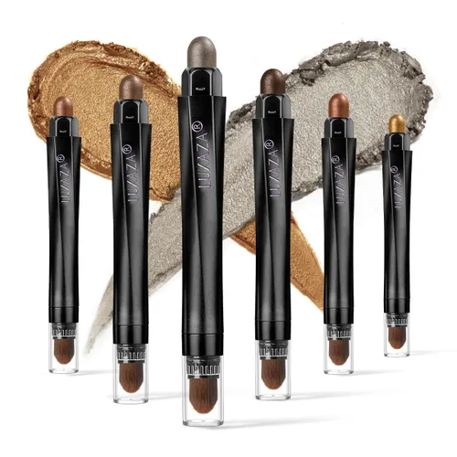 Miniatura 20 de 10 barras de sombra de ojos, brillo y neutro, color rosa champán, metálico, lápiz de sombra de ojos color crema con resistente a las manchas y al