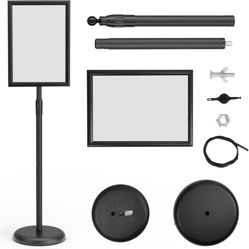 Miniatura 7 de GUOHONG Soporte de letrero resistente ajustable de 8.5 x 11 pulgadas, soporte de letrero de aluminio a presión de marco abierto, soporte para póster