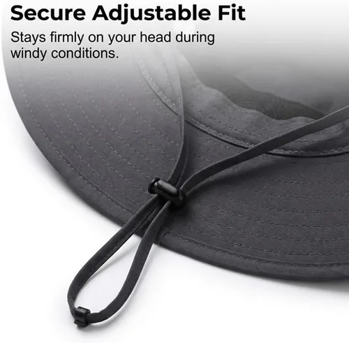 Miniatura 8 de Sombrero de ventilador alimentado por energía solar, con 2 ventiladores de carga solar USB extraíbles, sombrero de ala ancha para pesca al aire