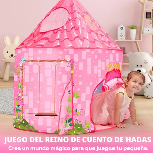 Miniatura 2 de JOYIN Tienda de campaña de princesa para niñas, casa de juegos grande para niños, castillo para niños, casa de juegos desplegable para niños