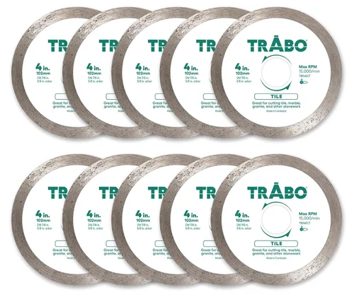 Miniatura 16 de Trabo Paquete de 3 hojas de unión de metal de diamante de borde continuo de 4.5 pulgadas para cortar granito, cerámica, porcelana, cuarzo y más, 3
