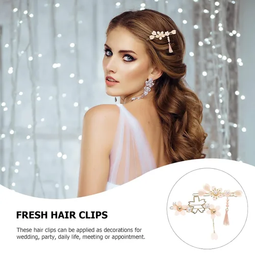 Miniatura 8 de 2 pinzas para el pelo con perlas dulces, alfileres de aleación para el cabello, pasadores para mujeres, niñas y adolescentes