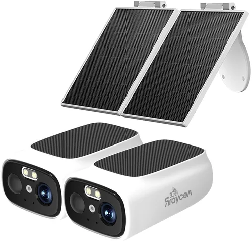 Rraycom 2.5K Cámaras de seguridad solar inalámbricas para exteriores, sistema de cámara de seguridad alimentado por batería solar WiFi 2.4/5Ghz,