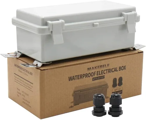 Miniatura 12 de MAKERELE - Caja de conexiones exterior pequeña impermeable para exterior con cerradura y soporte de pared 5.9" x 3.9" x 2.8" (150x100x70mm) con tapa