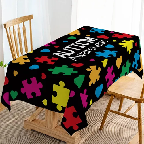 Hafangry Mantel de conciencia sobre el autismo, pieza de rompecabezas, soporte inspirador de corazón, decoración de abril, decoración rústica para
