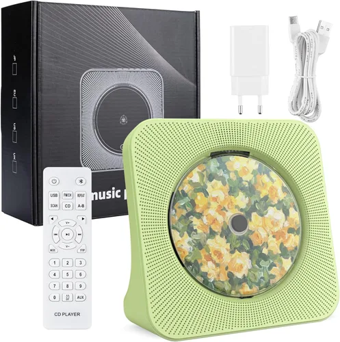 Miniatura 40 de Gueray Reproductor de CD portátil, reproductor de CD Kpop Bluetooth para escritorio con altavoz de sonido de alta fidelidad, radio FM, reproductor
