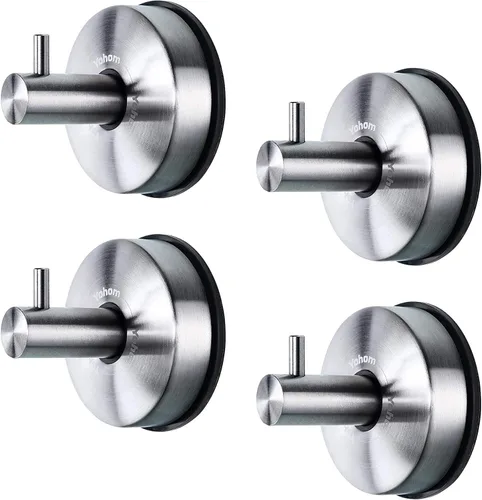 Miniatura 13 de YOHOM Ganchos de ventosa para ducha, toallero dorado de acero inoxidable al vacío para baño, gancho de ducha con succión, toallero de cocina, 4
