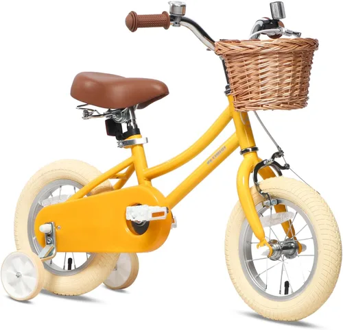 Miniatura 41 de Petimini Vintage Kids Bike for Girls, 12–20 Inch Classic Bicycle with Wicker Basket & Bell, High Tensile Steel Frame, Training Wheels (12–18”), 85%
