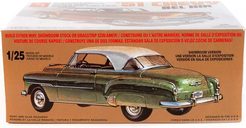 Miniatura 7 de Kit de modelo AMT Skill 2 Edición Deluxe Retro 2-en-1 Chevrolet Bel Air 1951, a escala 1/25