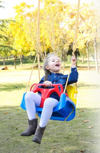 Miniatura 8 de Columpio desmontable 3 en 1 para niños pequeños a adolescentes que juegan al aire libre (silla azul con ganchos a presión)