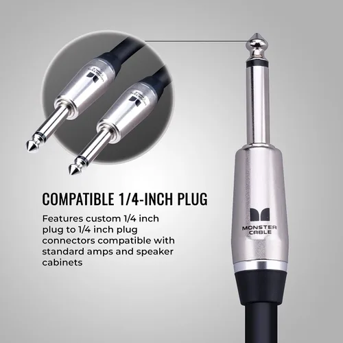 Miniatura 4 de Monster Prolink Performer 600 Cable de altavoz de 6 pies, enchufes rectos de 1/4 pulgadas, cable de audio para guitarra, instrumento, amplificador
