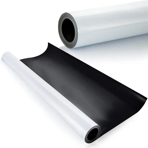 Rollo de hojas magnéticas en blanco de 24 pulgadas de ancho, superficie de vinilo blanco flexible de 0.30 mil, imprimible, segura en vehículos, se