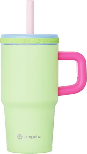 Miniatura 12 de Taza infantil de 20 oz con asa, tapa de rosca a prueba de fugas con pajita de silicona extraíble, a prueba de derrames, botella de agua reutilizable