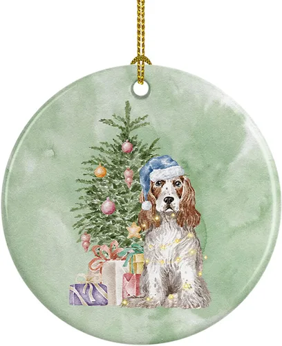 Miniatura 38 de Caroline's Treasures Bulldog, Bulldog inglés #2 y árbol de cerámica adorno colgante para árbol de Navidad, decoración colgante para el hogar
