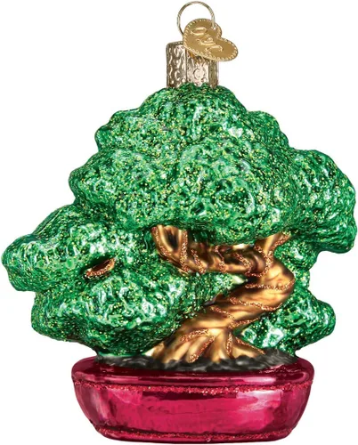 Miniatura 5 de Old World Christmas Adorno soplado de cristal de pino ponderosa azul para árbol de Navidad, decoración navideña artesanal, colección Nature