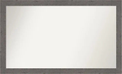 Miniatura 309 de Amanti Art Espejo de baño gris para sobre el fregadero, 31 x 48 pulgadas, espejo de tocador rectangular estrecho de color gris, marco de madera